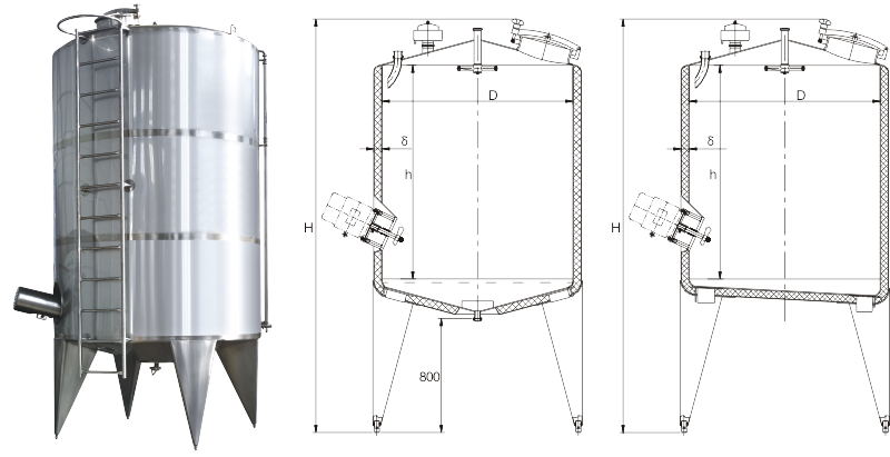 雙層側攪拌儲罐(圖1)